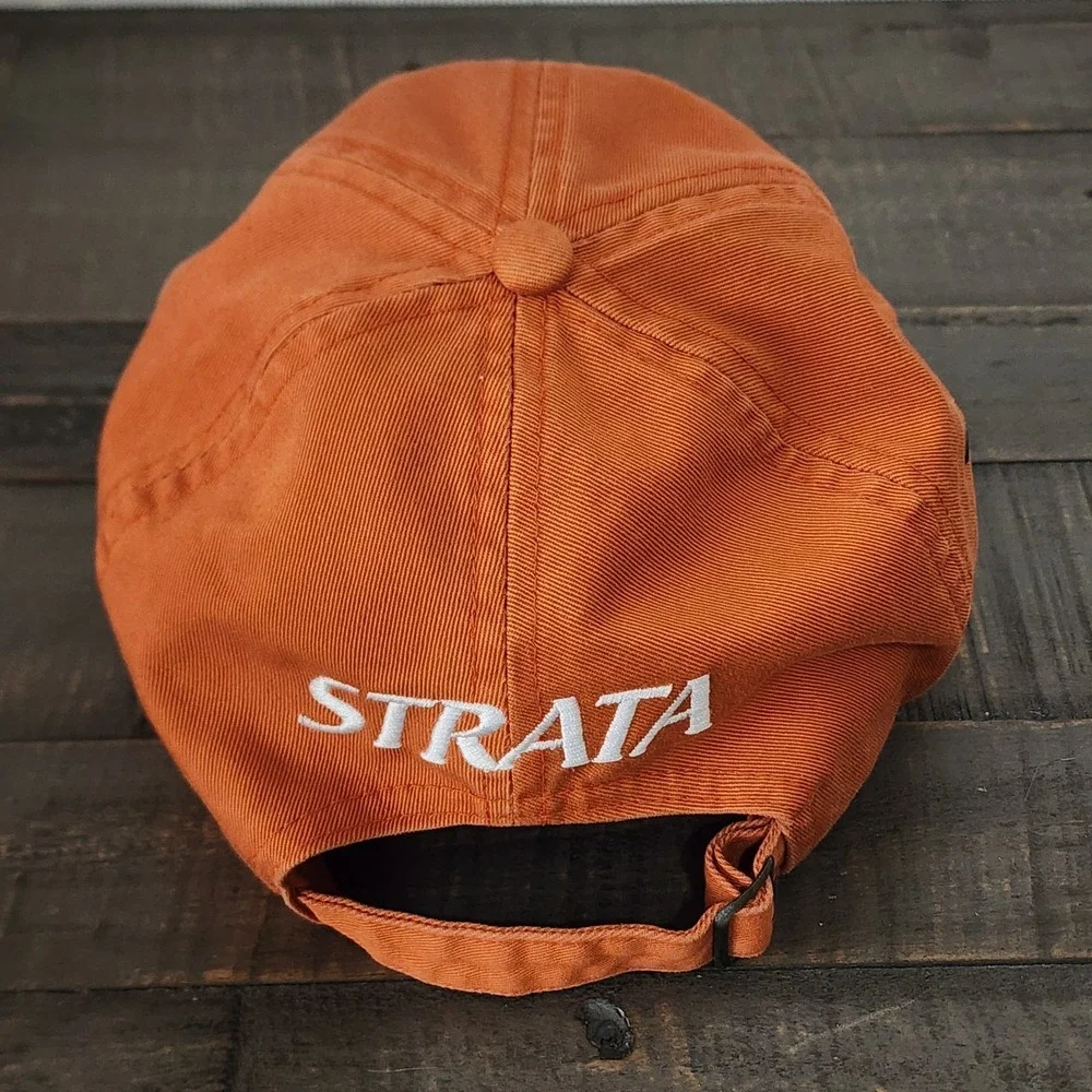 STRATA Golf Hat Adult Orange Adjustable Front Back logos Cap